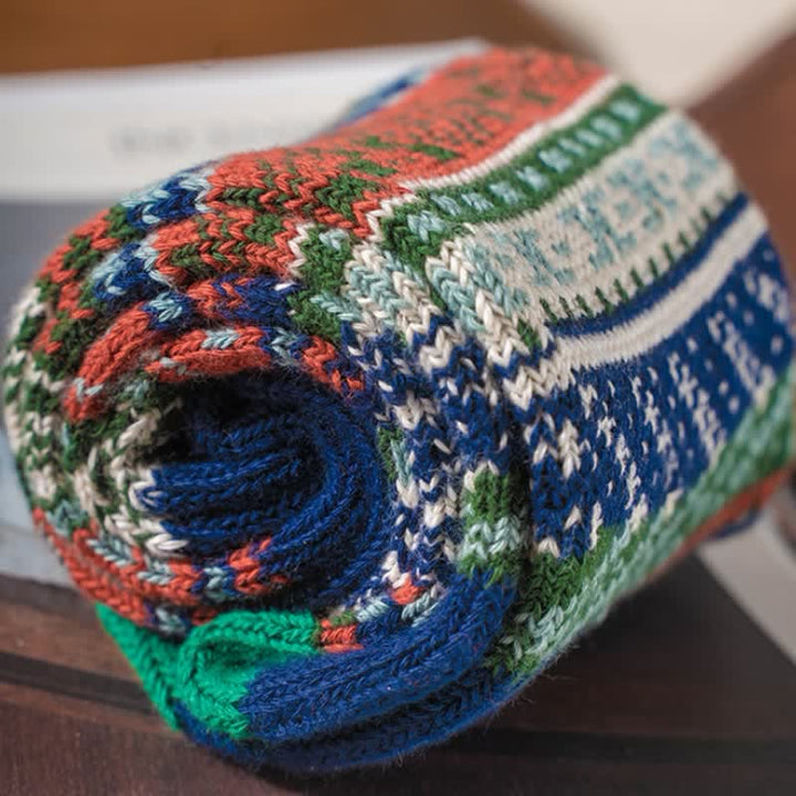 Crew-Socken aus Baumwolle im Vintage-Stil mit geometrischem Muster