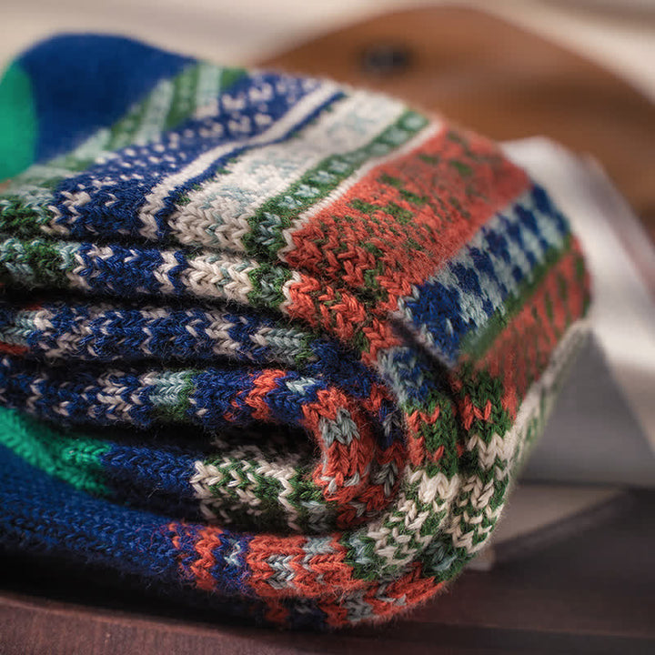 Crew-Socken aus Baumwolle im Vintage-Stil mit geometrischem Muster