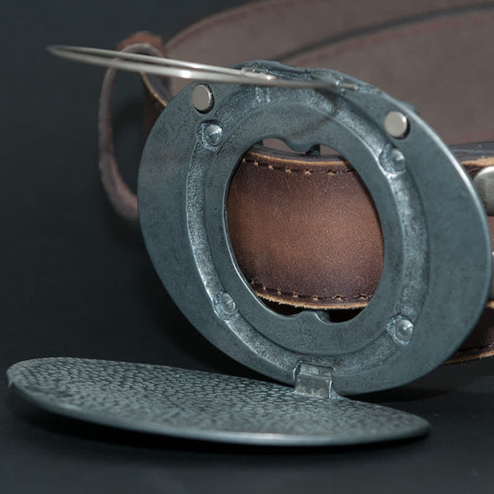 Herren DIY Gone Fishing Kreativer Bierhalter Schnalle Ledergürtel