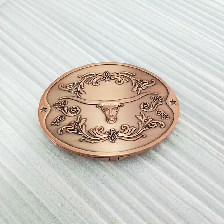 Herren DIY Longhorn Bull Kreativer Bierhalter Schnalle Ledergürtel