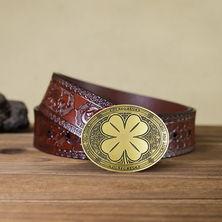Herren DIY Rub For Luck Kreativer Bierhalter Schnalle Ledergürtel