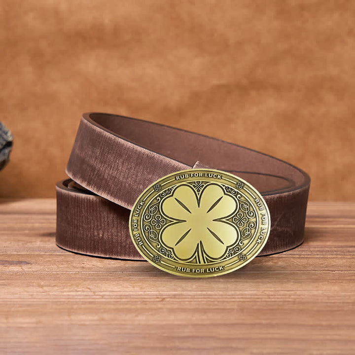 Herren DIY Rub For Luck Kreativer Bierhalter Schnalle Ledergürtel