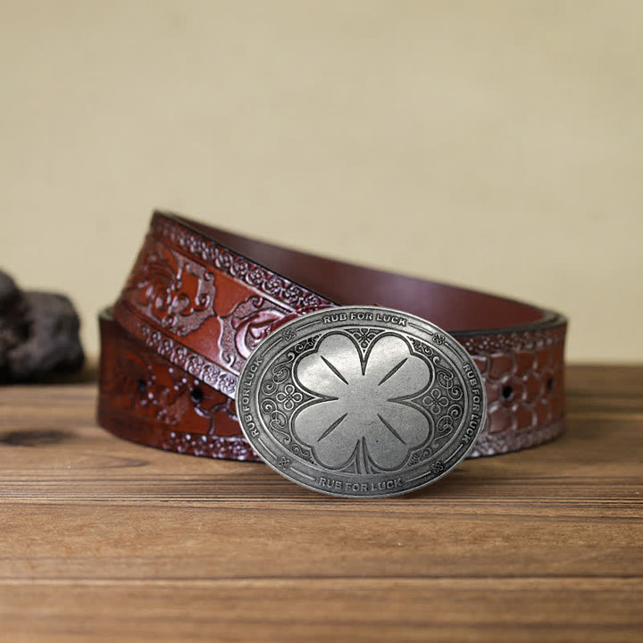 Herren DIY Rub For Luck Kreativer Bierhalter Schnalle Ledergürtel