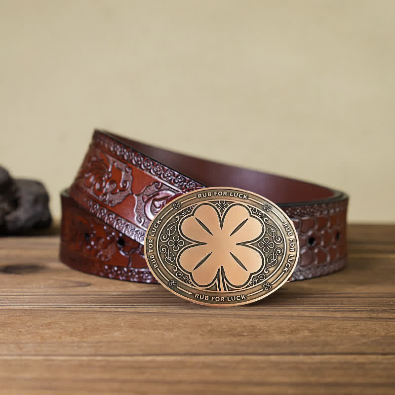 Herren DIY Rub For Luck Kreativer Bierhalter Schnalle Ledergürtel