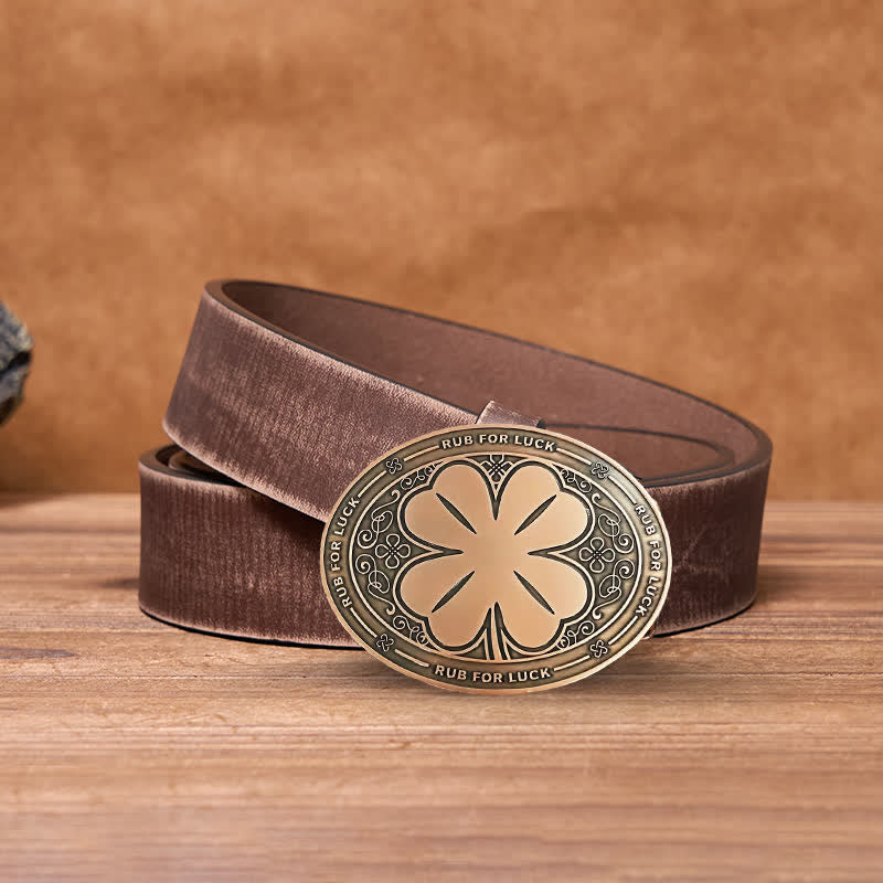 Herren DIY Rub For Luck Kreativer Bierhalter Schnalle Ledergürtel
