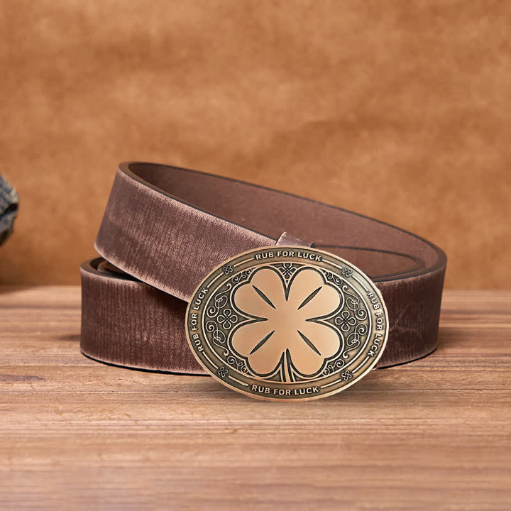 Herren DIY Rub For Luck Kreativer Bierhalter Schnalle Ledergürtel