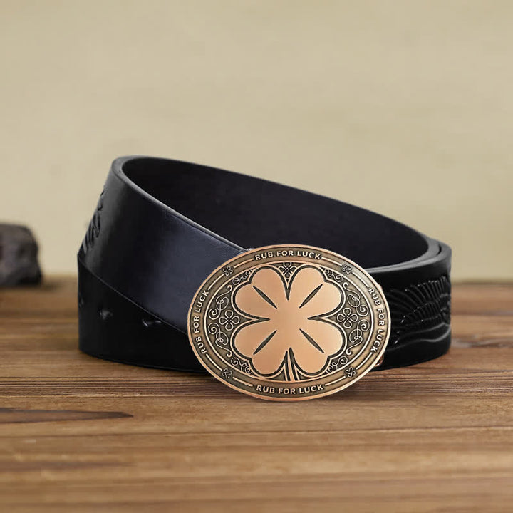 Herren DIY Rub For Luck Kreativer Bierhalter Schnalle Ledergürtel