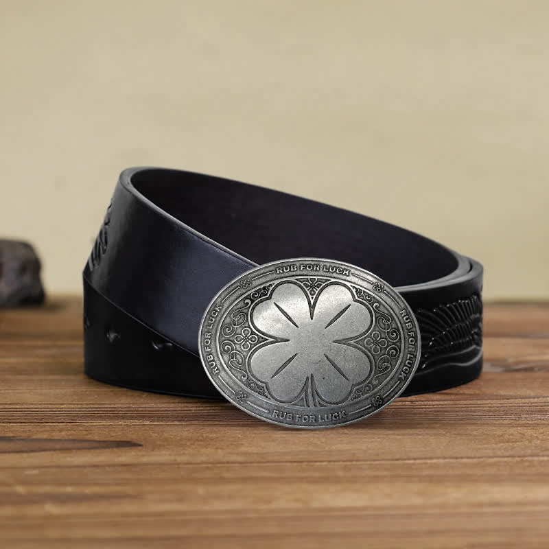 Herren DIY Rub For Luck Kreativer Bierhalter Schnalle Ledergürtel