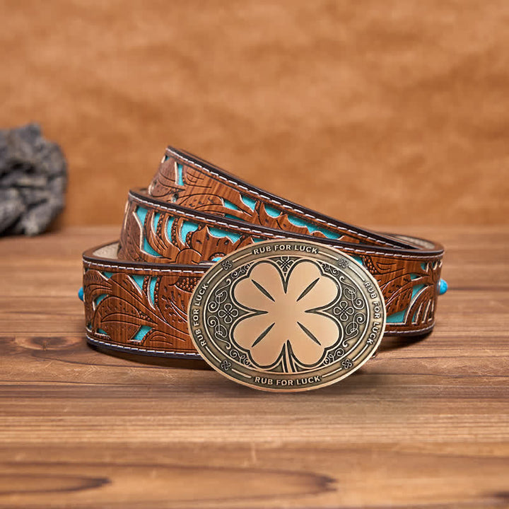 Herren DIY Rub For Luck Kreativer Bierhalter Schnalle Ledergürtel