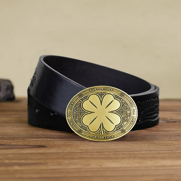 Herren DIY Rub For Luck Kreativer Bierhalter Schnalle Ledergürtel
