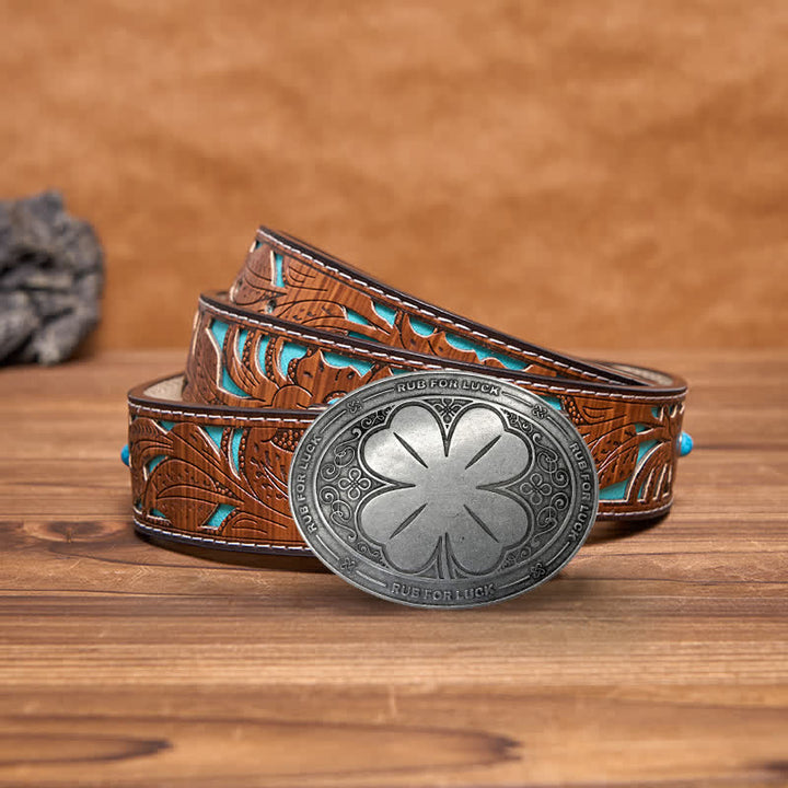 Herren DIY Rub For Luck Kreativer Bierhalter Schnalle Ledergürtel