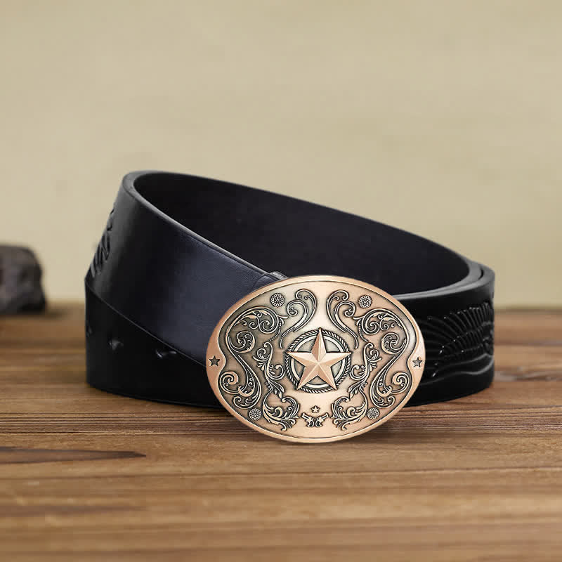 Herren DIY Western Star Kreativer Bierhalter Schnalle Ledergürtel
