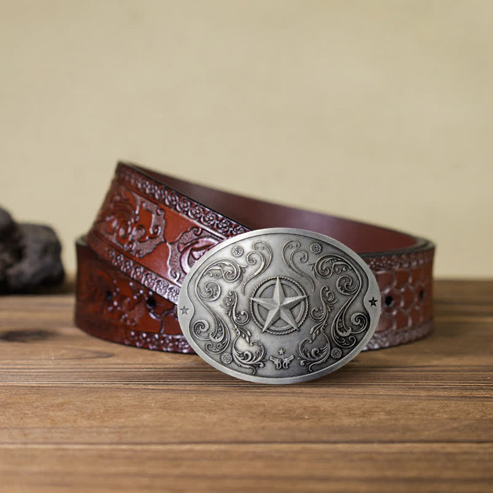 Herren DIY Western Star Kreativer Bierhalter Schnalle Ledergürtel