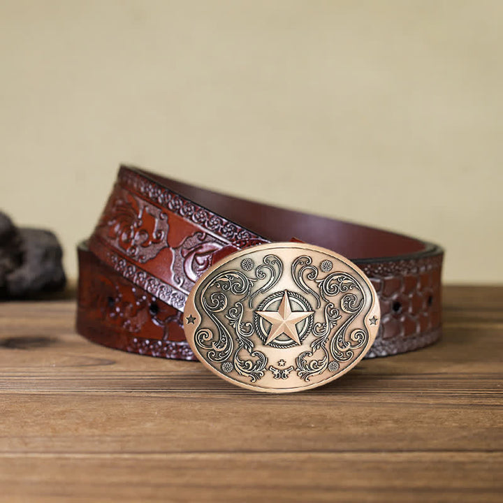 Herren DIY Western Star Kreativer Bierhalter Schnalle Ledergürtel
