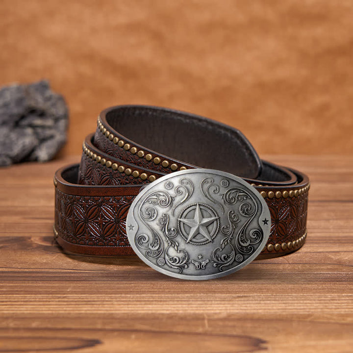 Herren DIY Western Star Kreativer Bierhalter Schnalle Ledergürtel