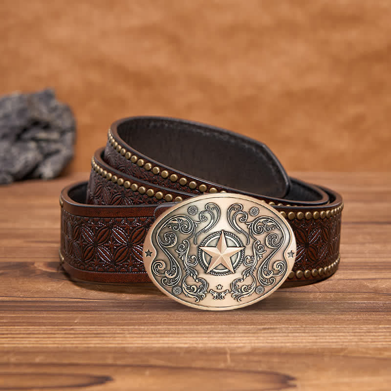 Herren DIY Western Star Kreativer Bierhalter Schnalle Ledergürtel