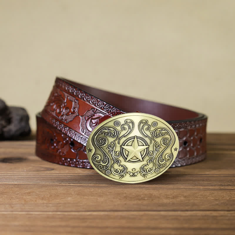 Herren DIY Western Star Kreativer Bierhalter Schnalle Ledergürtel