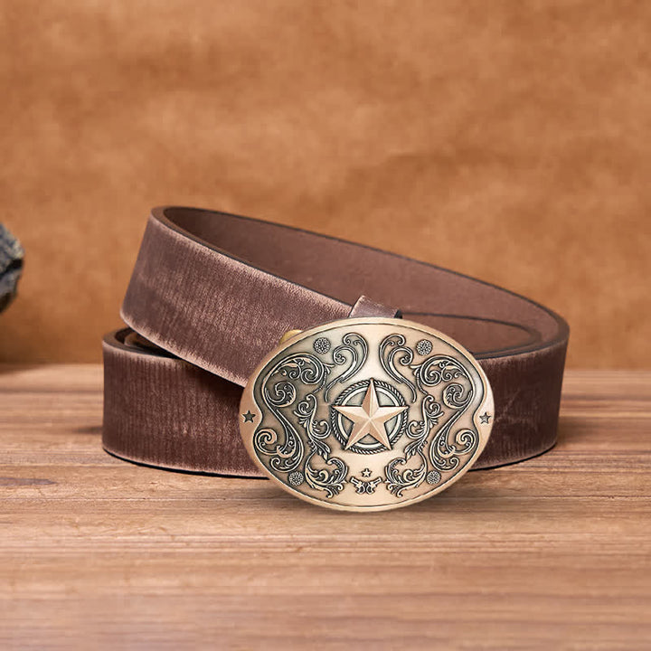 Herren DIY Western Star Kreativer Bierhalter Schnalle Ledergürtel