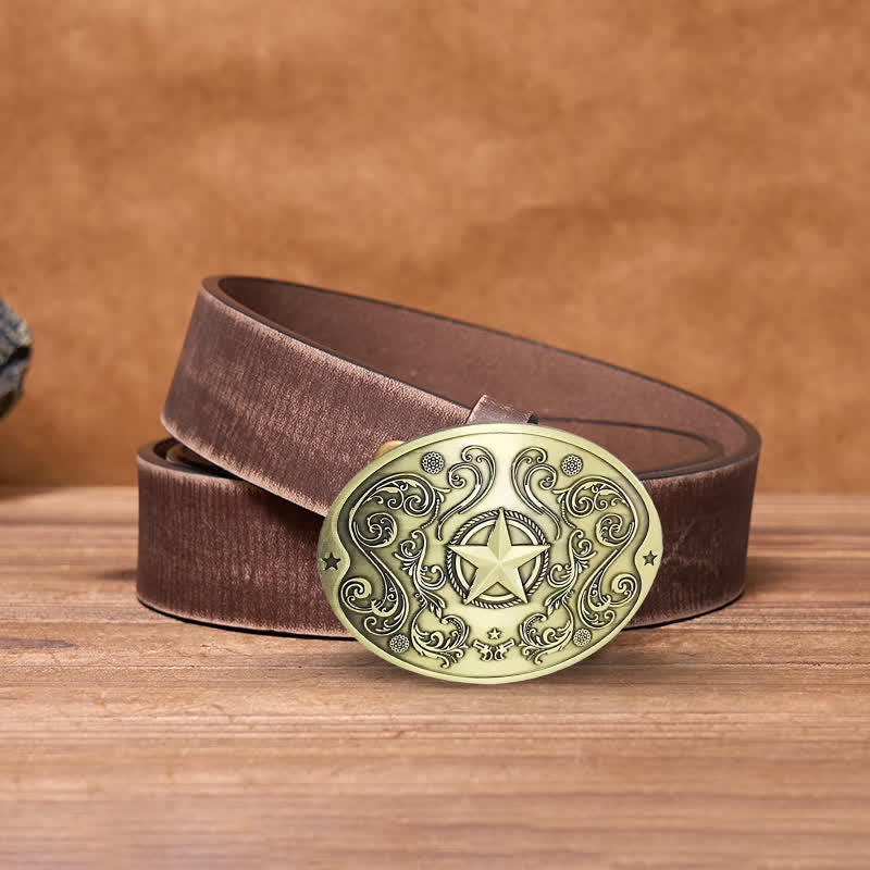 Herren DIY Western Star Kreativer Bierhalter Schnalle Ledergürtel