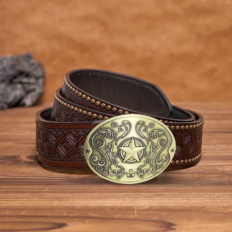 Herren DIY Western Star Kreativer Bierhalter Schnalle Ledergürtel
