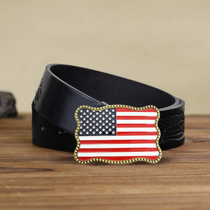 Herren DIY Kreativer Ledergürtel mit amerikanischer Flagge