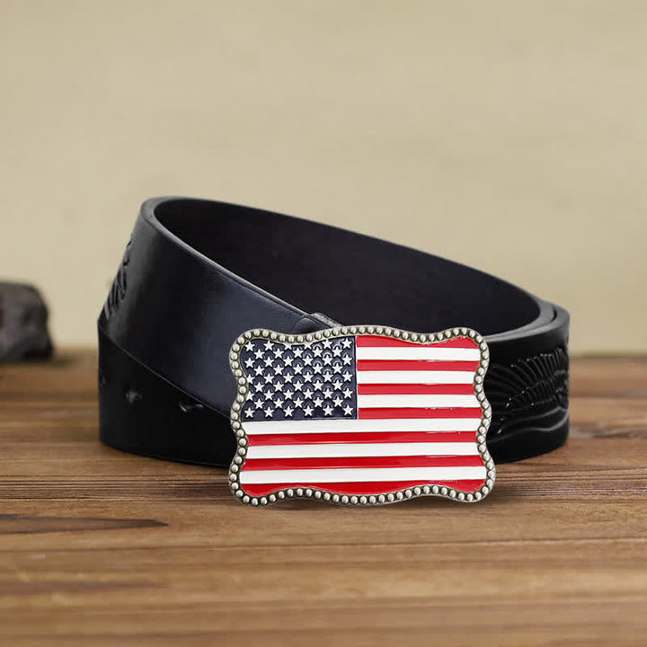Herren DIY Kreativer Ledergürtel mit amerikanischer Flagge
