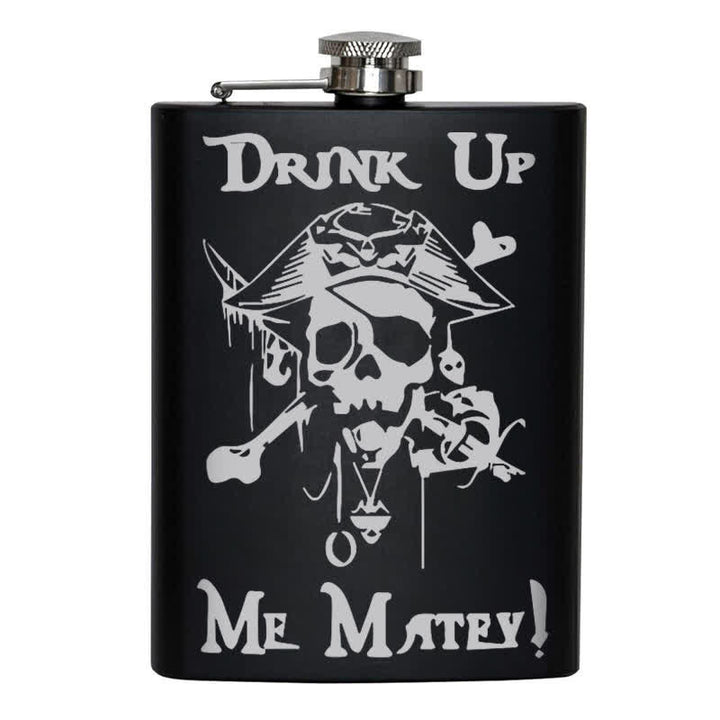 3–8 oz Piratenschädel Getränk Laser Muster Edelstahl tragbare Flasche - image 3