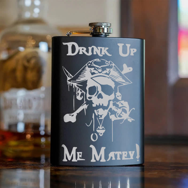 3–8 oz Piratenschädel Getränk Laser Muster Edelstahl tragbare Flasche - image 0
