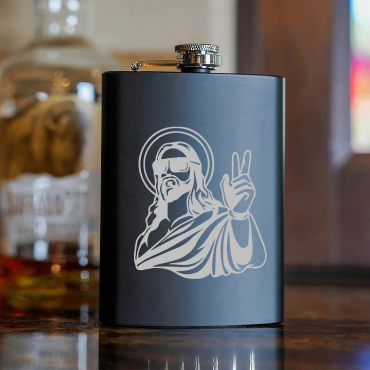 3-8 oz Cool Jesus Lasermuster Edelstahl Tragbarer Flachmann - image 6
