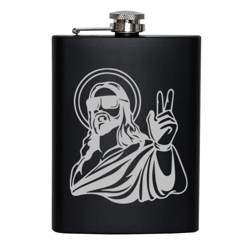 3-8 oz Cool Jesus Lasermuster Edelstahl Tragbarer Flachmann - image 8