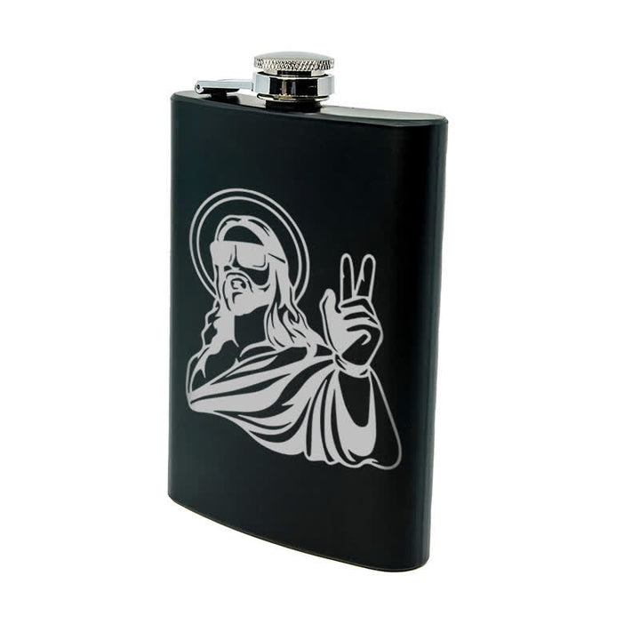 3-8 oz Cool Jesus Lasermuster Edelstahl Tragbarer Flachmann - image 9