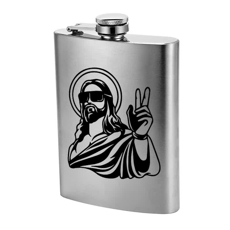 3-8 oz Cool Jesus Lasermuster Edelstahl Tragbarer Flachmann - image 4