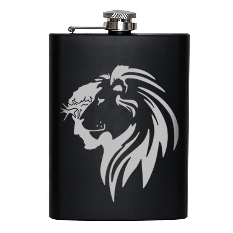3–8 oz Jesus Christus Löwenkopf Lasermuster Edelstahl tragbare Flasche - image 8