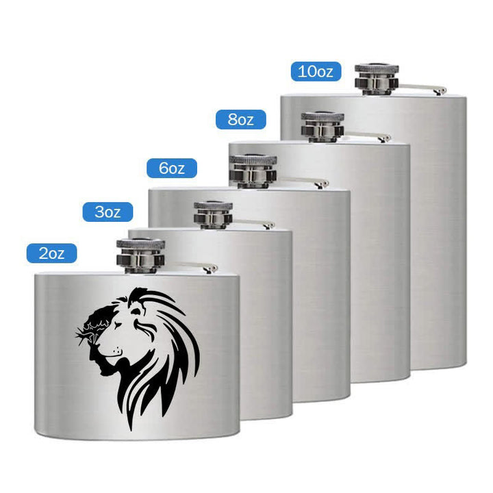 3–8 oz Jesus Christus Löwenkopf Lasermuster Edelstahl tragbare Flasche - Silber - 8 Unzen - image 2