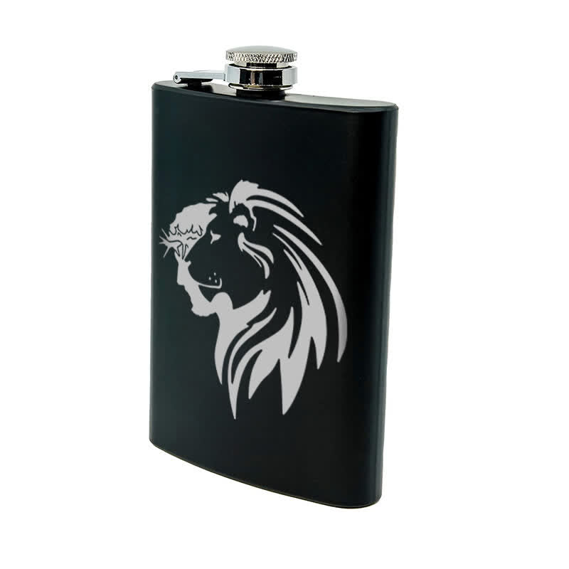 3–8 oz Jesus Christus Löwenkopf Lasermuster Edelstahl tragbare Flasche - image 9