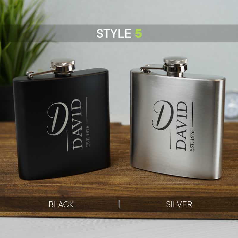 3-8 oz Tragbarer Flachmann aus Edelstahl mit personalisierter Gravur
