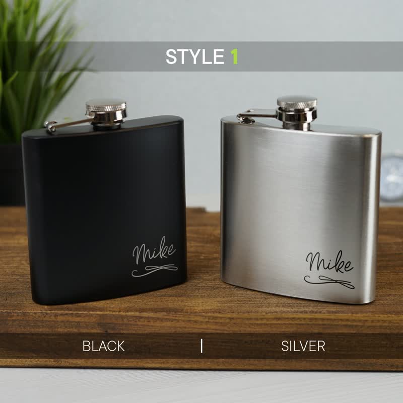 3-8 oz Tragbarer Flachmann aus Edelstahl mit personalisierter Gravur