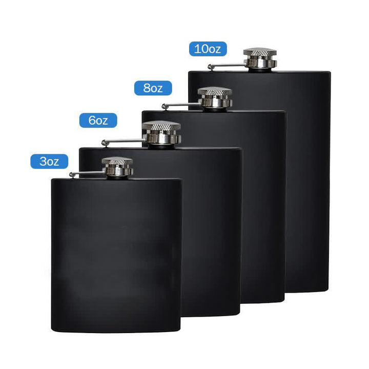 3-8 oz personalisierter, mattschwarzer, gravierter, tragbarer Flachmann - 8 Unzen - image 2