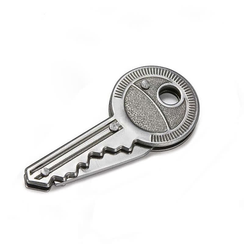 Kompaktes Mini-Klappmesser in Schlüsselform als Schlüsselanhänger