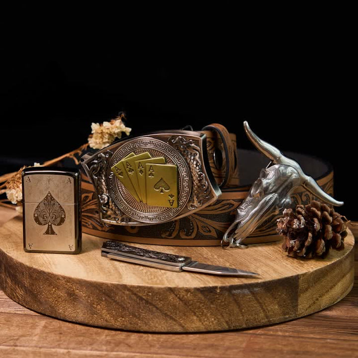 Longhorn Anhänger DIY Verstecktes Messer Poker Gürtelschnalle Feuerzeug Bundle Set - Bündelset - image 0