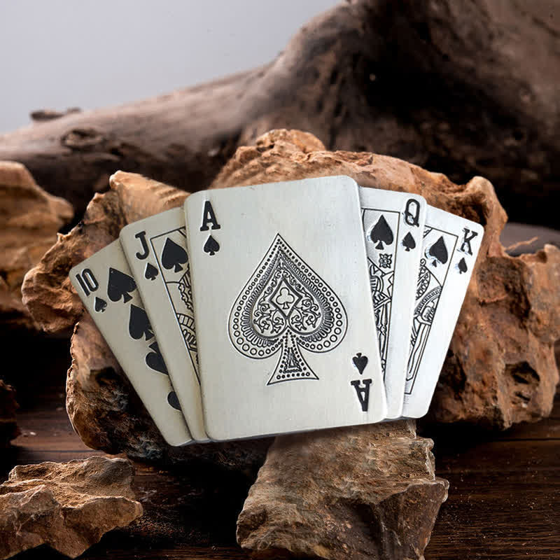 Lucky Poker DIY Verstecktes Messer Gürtelschnalle Feuerzeugschnalle Feuerzeug Bundle Set