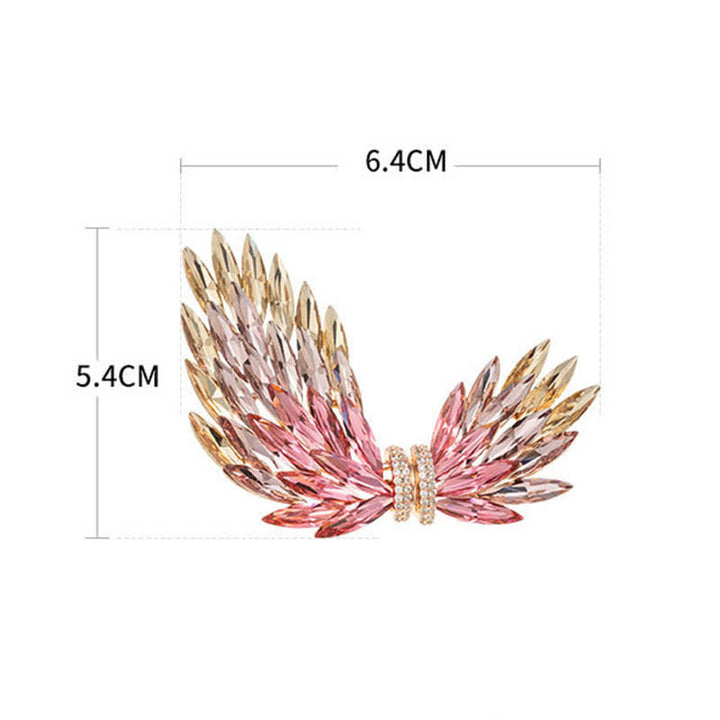 Luxuriöse, elegante Brosche mit glänzenden Zirkonia-Flügeln für Damen