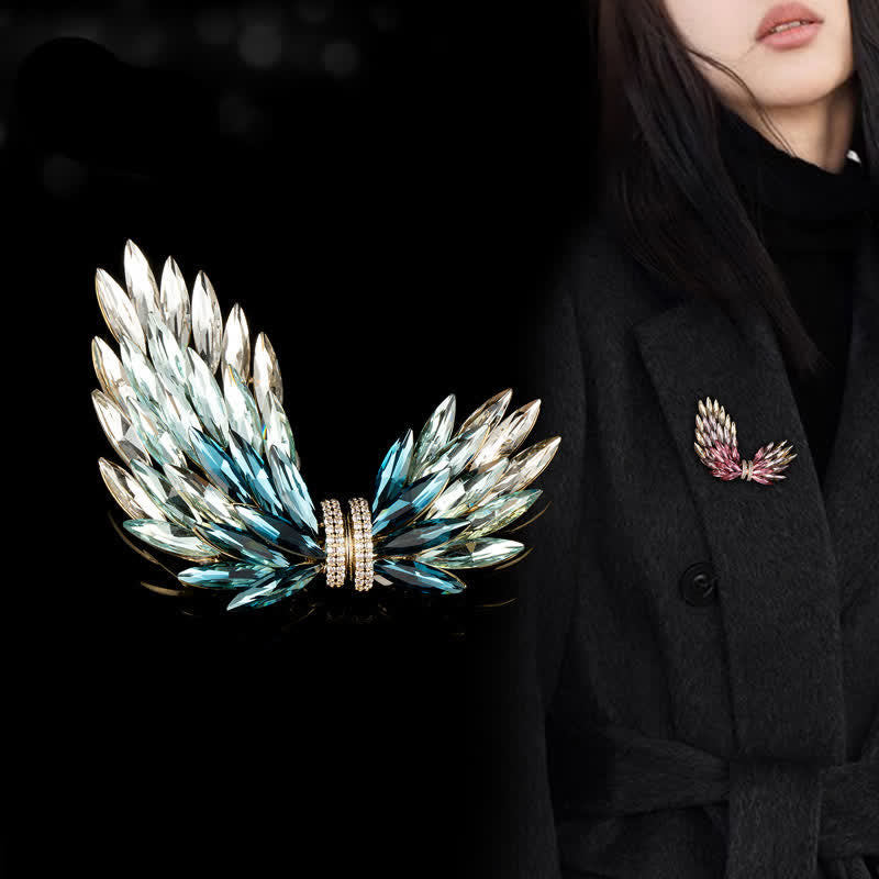 Luxuriöse, elegante Brosche mit glänzenden Zirkonia-Flügeln für Damen
