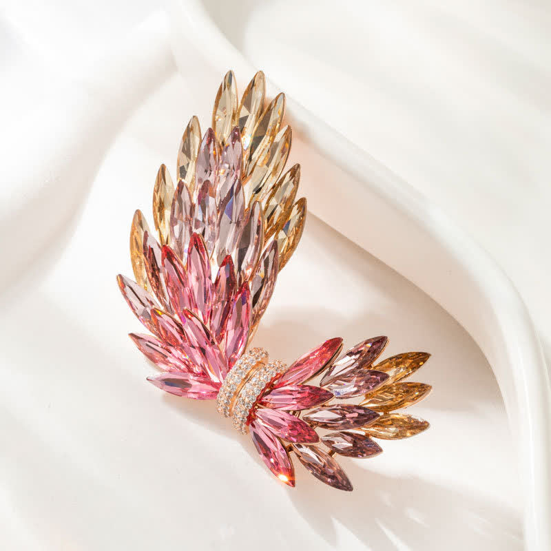 Luxuriöse, elegante Brosche mit glänzenden Zirkonia-Flügeln für Damen