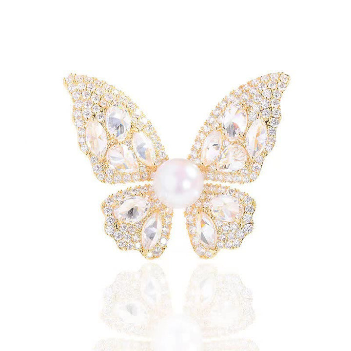 Funkelnde Schmetterlingsbrosche mit Zirkonia für Damen