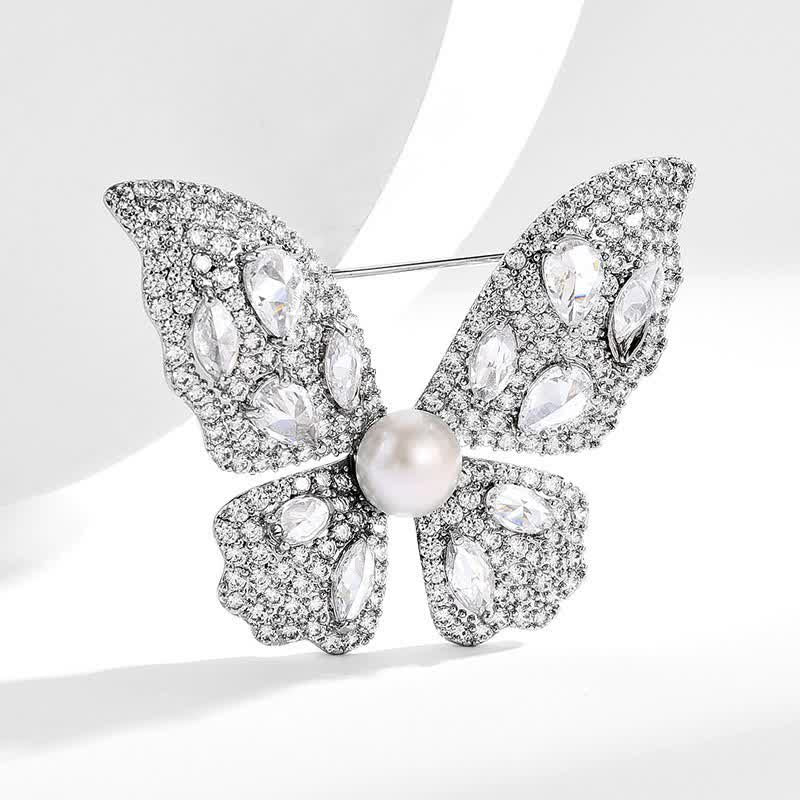 Funkelnde Schmetterlingsbrosche mit Zirkonia für Damen