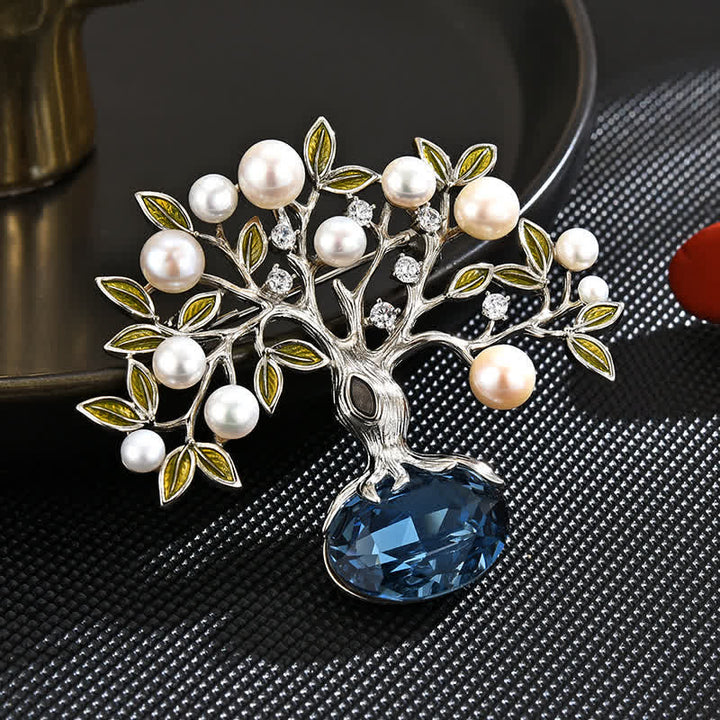 Elegante Retro-Brosche mit Lebensbaum-Motiv für Damen