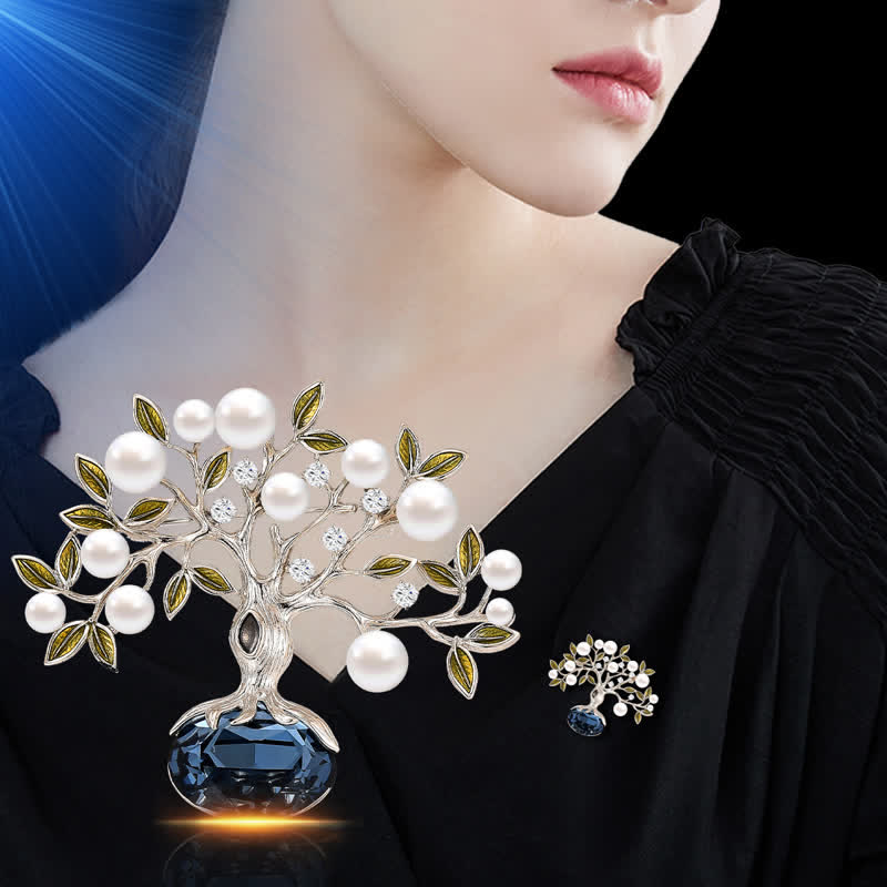 Elegante Retro-Brosche mit Lebensbaum-Motiv für Damen