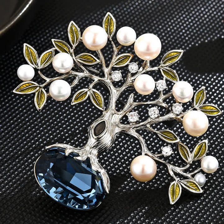 Elegante Retro-Brosche mit Lebensbaum-Motiv für Damen