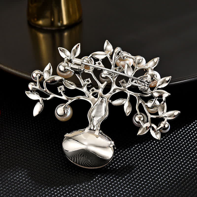 Elegante Retro-Brosche mit Lebensbaum-Motiv für Damen